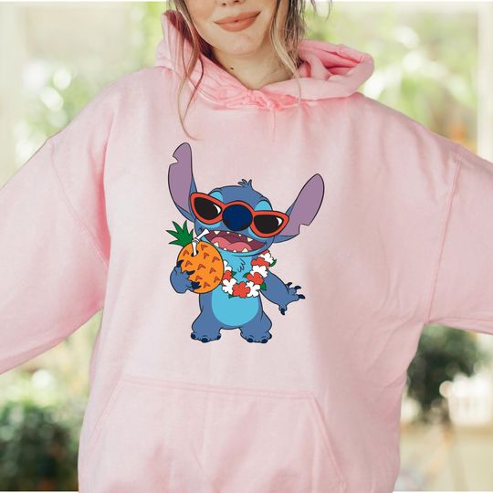 Discover Stitch Summer Sweatshirt, Cute Disney Hoodie, Cartoon Alien Sweatshirt, Birthday Stitch Shirt, Cozy Kids Stitch Hoodie, Tropical Hoodie