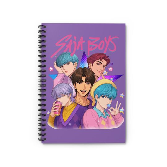 Discover K-Pop Saja Boys Illustration Spiral Notebook | Ruled Journal