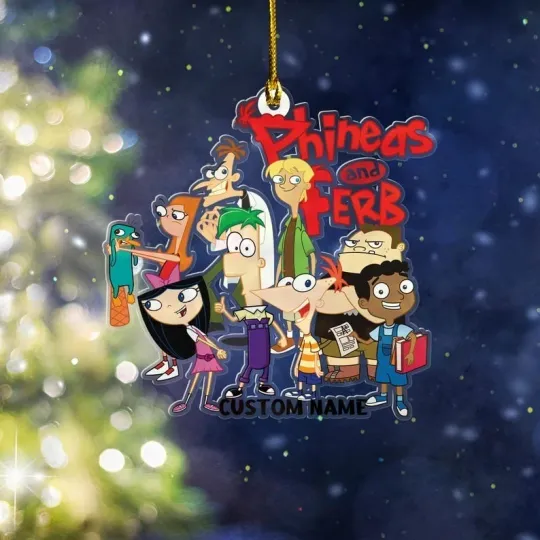 Discover Personalized Phineas and Ferb Ornament Disney Cartoon Movie Series Ornament Gift
