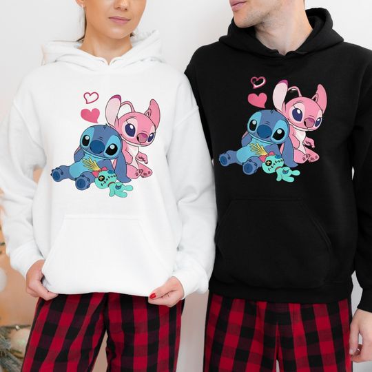 Discover Stitch Couple Hoodie, Funny Stitch Hoodie, Cute Disney Hooded Sweatshirt, Disney Hoodie