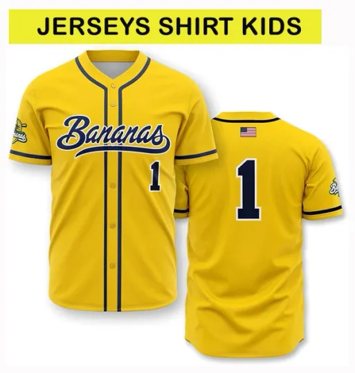 Discover Collection Savannah Bananas Baseball Jersey kids   Yellow DO2324
