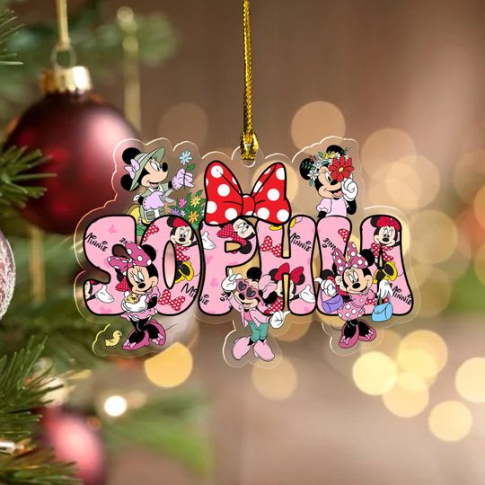 Discover Personalized Minnie Mouse Christmas Ornaments, Minnie Ornament, Minnie Mouse Ornaments, Disneyland Ornaments, Disneyworld Ornament