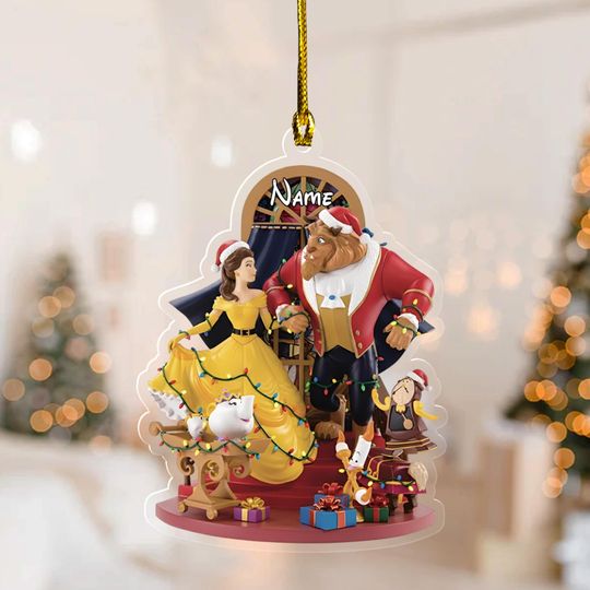 Discover Beauty and the Beast Christmas Ornament, Belle and Beast Disney Ornament, Disney Couple Holiday Tree Decor, Romantic