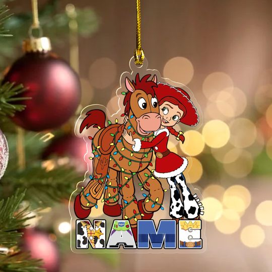 Personalized Name Jessie Ornament, Toy Story Ornament, Family Ornament Keepsake, Acrylic Christmas Ornaments, Winter Ornament Decor