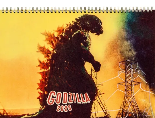 Discover 2026 Wall Calendar (12pg) god zilla Vintage Music Photo Posters