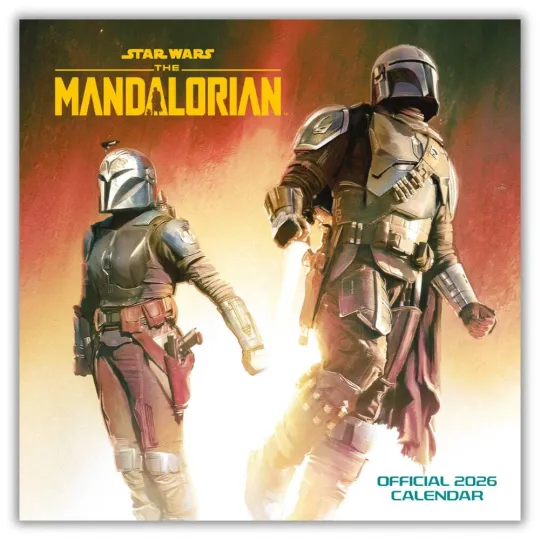 Discover 2026 Star Wars The Mandalorian Vertical Wall Calendar, Month-to-View Square Layout
