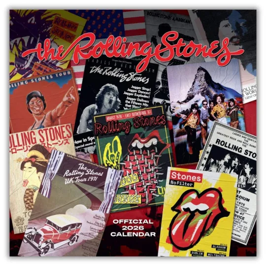 Discover 2026 Vertical Wall Calendar The Rolling Stones Month-to-View Square Calendar