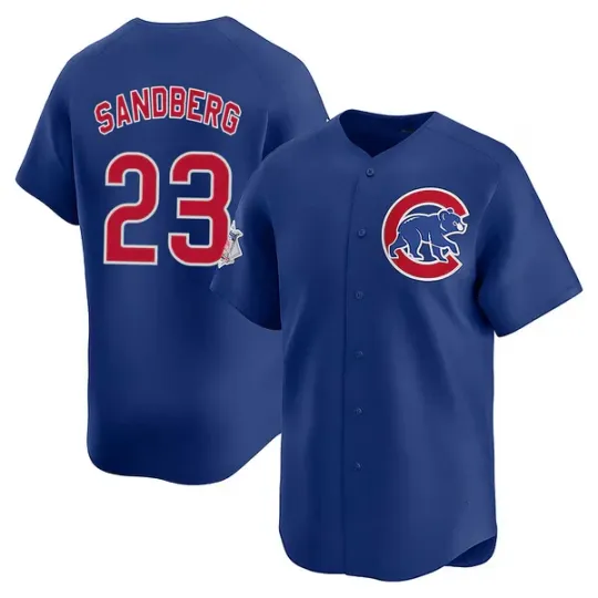 Chi-ca-go Cub-s Sandberg #14 Navy Blue Baseball Jersey