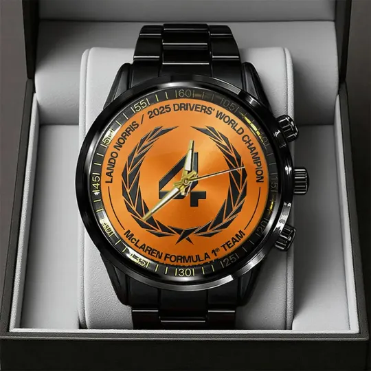 Discover MLaren x Lando Norris World Champion 2025 Black Stainless Steel Watch – 154
