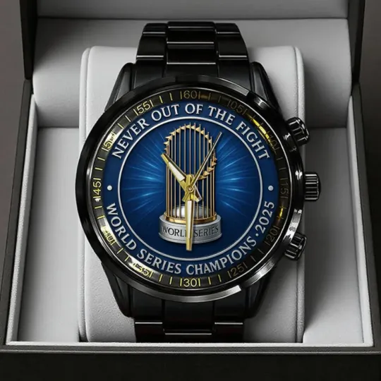 Discover Los Angeles Dodger World Series 2025 Black Stainless Steel Watch
