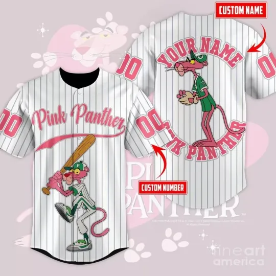 Pink Panther Baseball Jersey, Pink Panther Jersey For Baseball Fans