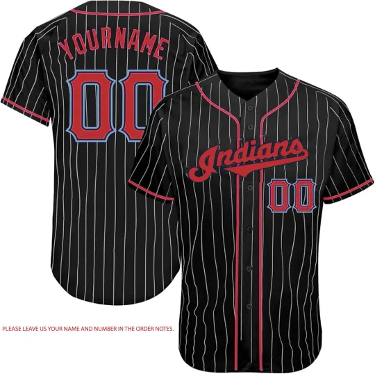 NEW Cleveland Indians Black Baseball Jersey Full Size