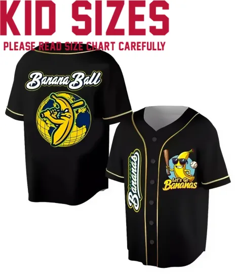 Discover Savannah Bananas Baseball Jersey - Adults, Kids and Youth Full Size