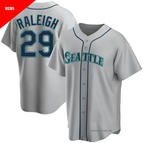 Discover Seattle Cal Raleigh #29 Full Printed Gray Baseball Jersey