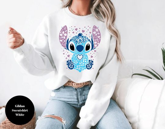 Discover Lilo and Stitch Sweatshirt, Disney Christmas Sweater, Retro Stitch Crewneck
