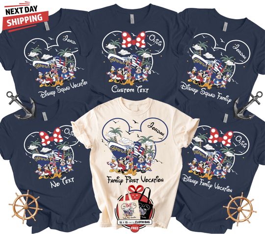 Discover Disney Cruise Family Shirts  Personalized Mickey & Minnie Boat Trip Tee  Cruise Vacation 2026 Matching Outfits