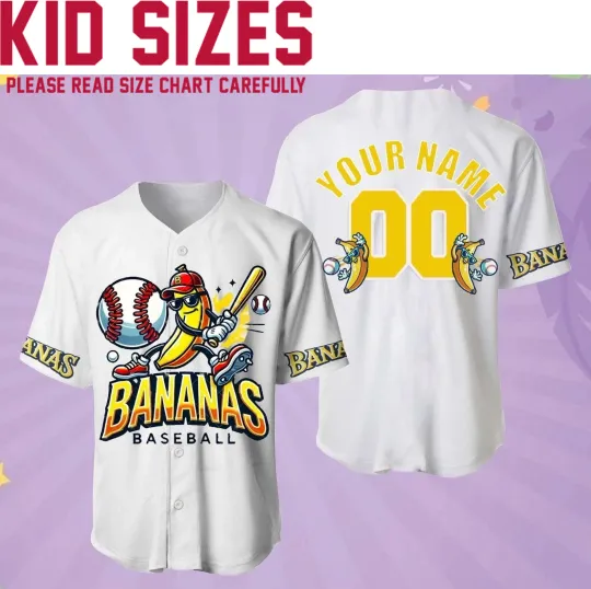 Discover Collection Savannah Bananas Baseball Jersey - Adults, Kids and Youth