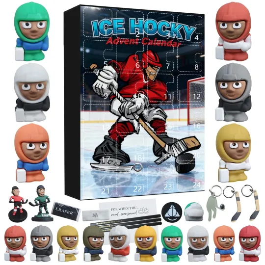Discover Acrylic Advent Calendar Blind Box Ice Hockey Theme 24-Day Countdown 2025