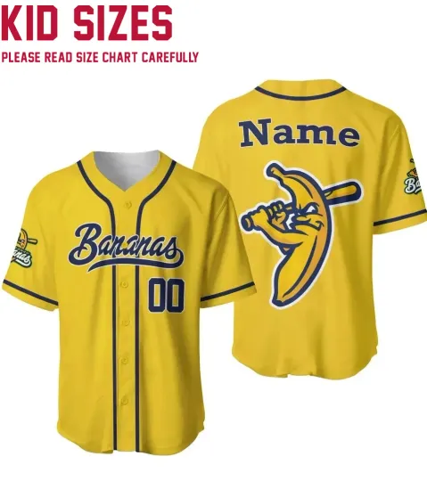 Discover Savannah Bananas Baseball Jersey Custom Name Number