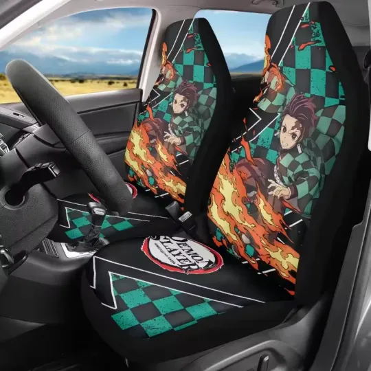 Discover Anime demon Tanjirou neko Car Seat Covers