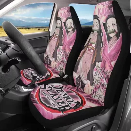 Discover Anime demon Tanjirou neko Car Seat Covers