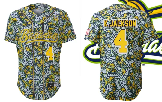 Discover Savannah Bananas #4 Jackson Baseball Jersey T Shirt All Size TMB5516