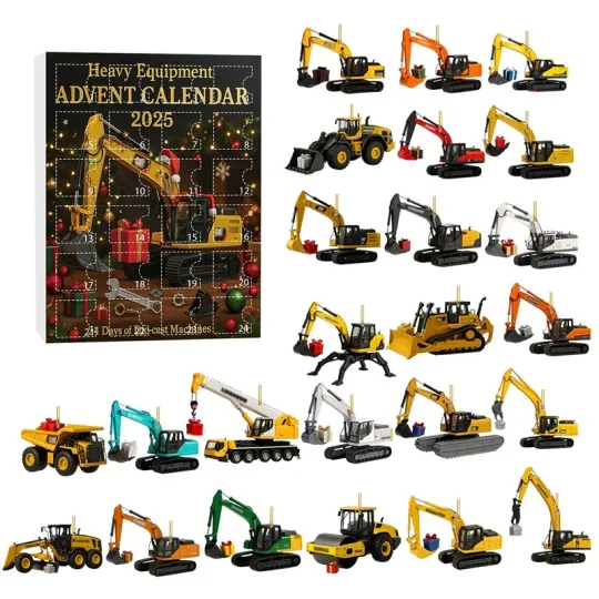 Discover Acrylic Advent Calendar 2025 Christmas Countdown Gift 24 Days Heavy Equipment Decor
