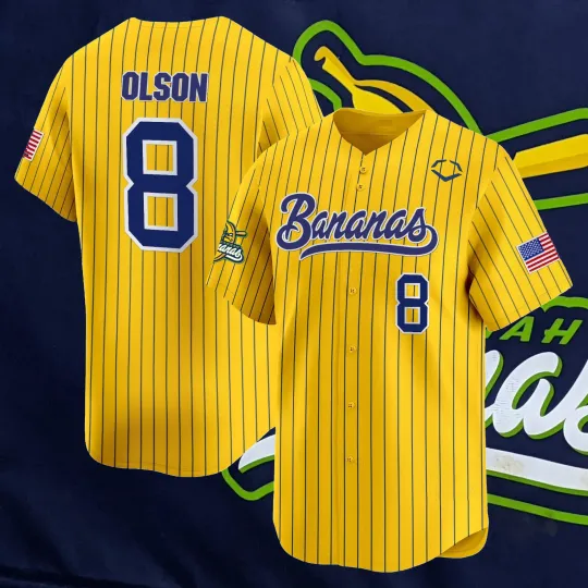 Discover Savannah Bananas Olson Baseball Jersey #08 Size S-5XL TMB5343