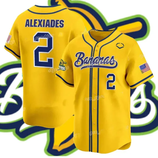 Discover NEW Savannah Bananas #2 Baseball Jersey 3D Shirt All Size TMB5344