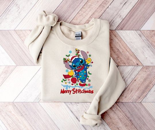 Discover Merry Stitchmas Design Hoodie, Disney Vibe Stitch Hoodie, Stitch Christmas Hoodie Gift, Disney Hoodie Gift, Disney Lovers Gift Hoodie