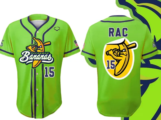 Discover Savannah Bananas #15 RAC Baseball Jersey GREEB FUNNY All Size S to 5XL TMB5647