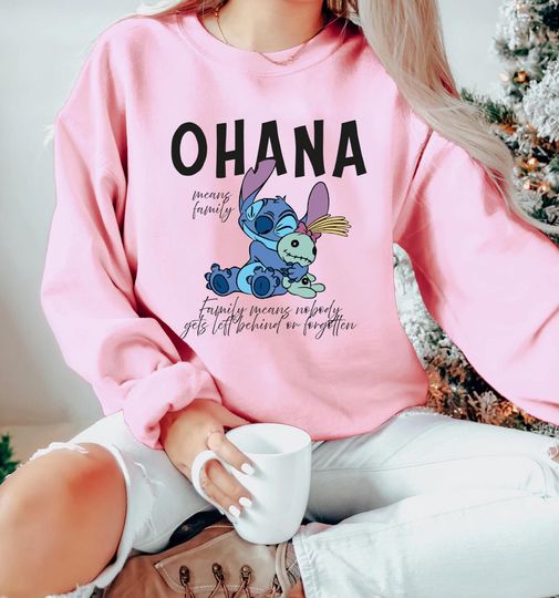 Discover Ohana Means Family Sweatshirt, Ohana Sweatshirt, Disney Sweatshirt, Lilo And Stitch Hoodie, Hawai Sweater, Gift For Her, Disneyworld Sweater