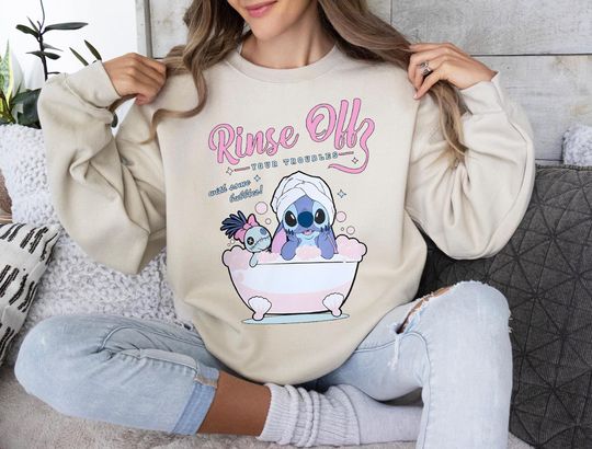 Discover Disney Stitch Sweatshirt, Rinse Off Your Trouble With Some Bubble Shirt