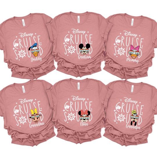Discover Disney Cruise Squad 2025 Shirt, 2025 Disney Character Cruise Family Matching Shirts, Adults Disney Cruise with Custom Names Shirts, 100906