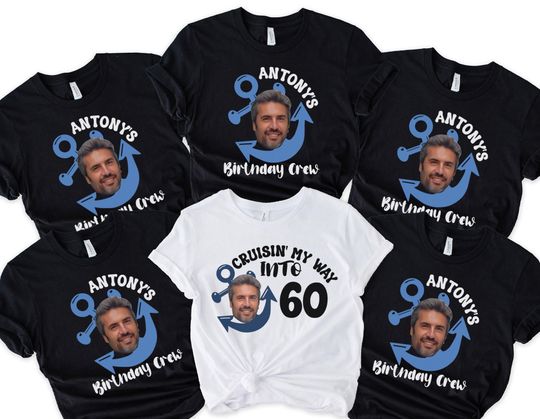 Discover Personalized cruise Birthday Shirt, Custom Cruise Birthday Face Photo shirt, Cruisin' 50th, birthday party Shirt, Cruise Birthday, 400248