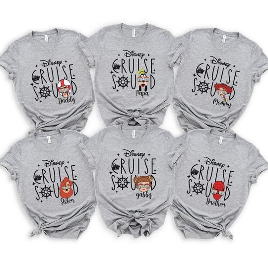 Discover Disney Cruise Squad 2025 Shirt, 2025 Disney Character Cruise Family Matching Shirts, Adults Disney Cruise with Custom Names Shirts, 100906