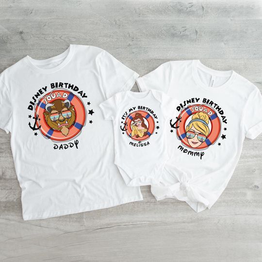 Discover Personalized Disney Birthday Squad Shirt, Disney Family Cruise Trip, All Characters Disney Cruise Shirt, Cruise Group Trip, 100898