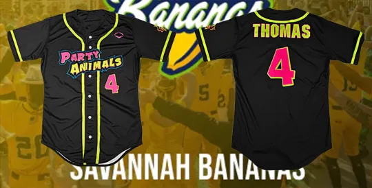 Discover Hot #4 Savannah Bananas Tanner Thomas Baseball Jersey Full Size S-5XL