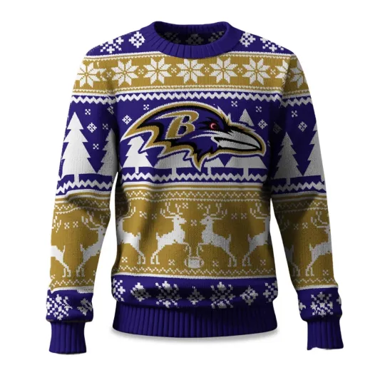 Discover Christmas Ravens Reindeer Football Ugly Christmas Sweater Holiday Fan Gift