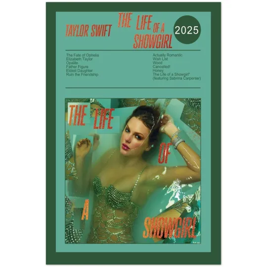 Discover Taylorr Swifts The Life of a Showgirl 2025 Album Art Poster