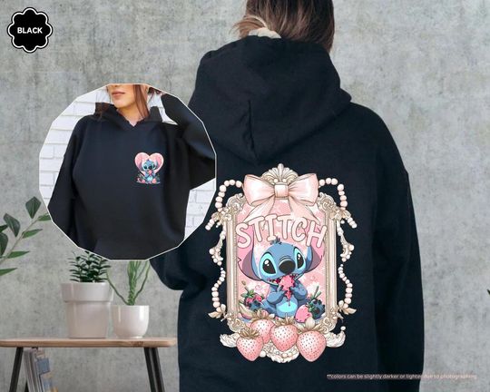 Discover Coquette Bow Stitch Hoodie, Disney Stitch Sweatshirt, Magic Kingdom Hoodie, Disneyland Sweatshirt, Girly Women Disney Trip, Cute Stitch Gift
