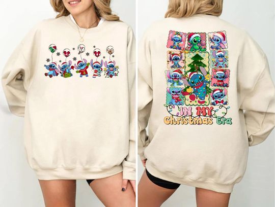 Discover Stitch Christmas Sweatshirt: Disney Matching Holiday Hoodie, Christmas Mickey Sweater, S580