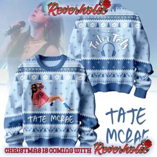 Discover Tate McRae - Think Later Tour Christmas Gifts Christmas Ugly Sweater HD200