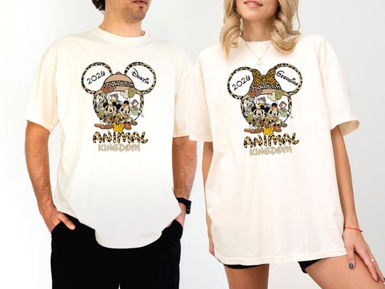 Discover Disney Custom Animal Kingdom 2026 Matching Shirt, Disneyland Safari Vacation Shirt, Mickey Head Wild Travel Tees, Safari Family Matching Tee