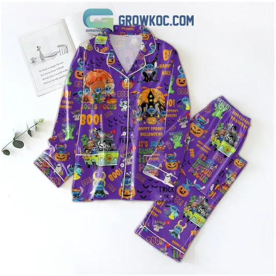 Discover Halloween Stitch Pajamas Set, Football Lounge Wear, Gift for Fan