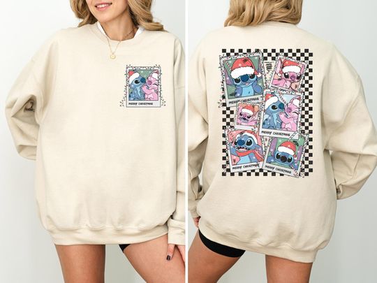 Discover Stitch Lilo Christmas Shirt, Disney Couple Christmas Sweatshirt, Stitch Christmas Matching T-Shirt, WDW Winter Holiday Hoodie