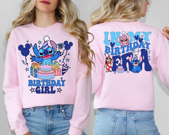 Discover Disney In My Birthday Era Shirt, Stitch Birthday Girl T-Shirt, Stitch Birthday Sweatshirt, Disney Birthday Trip Shirts, Birthday Party Tees