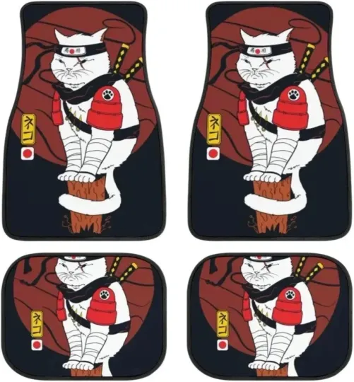 Samurai Cat Anime Car Mats