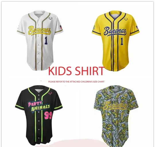 Discover Savannah Bananas Baseball Jersey Yellow, White, Black Multi Jerseys for Youth BT