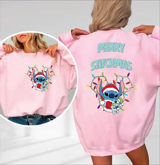 Discover Merry Stitchmas Disney Christmas Back And Pocket Print For Disney Lover Christmas Gift